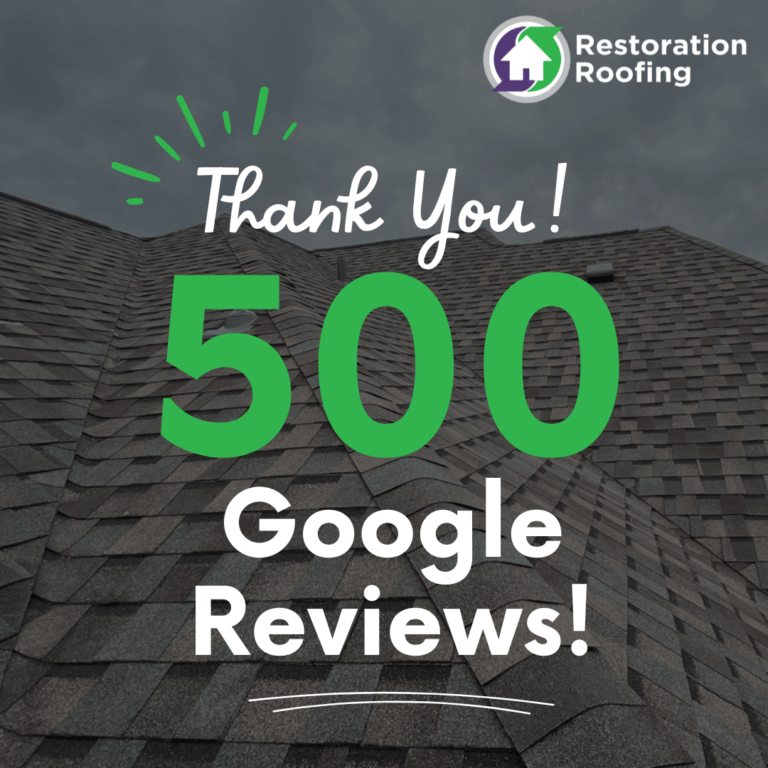 Restoration Roofing Reaches 500 Google Reviews